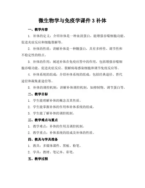 微生物学与免疫学课件3补体