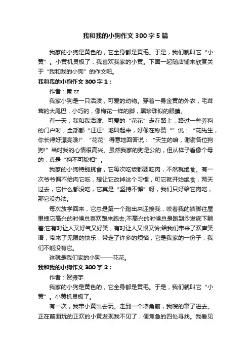 我和我的小狗作文300字5篇