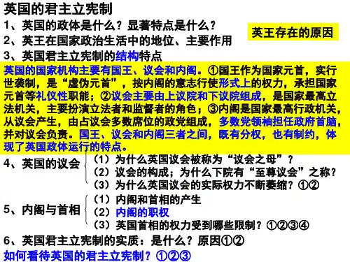 政治课件 英国和法国政体国体