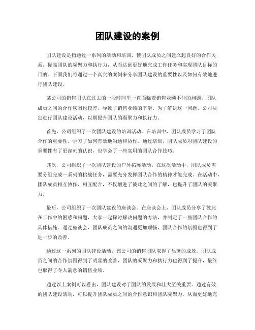 团队建设的案例