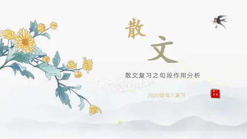 分析散文句段作用 课件35张-2023届高考语文复习