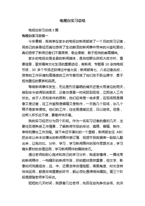 电视台实习总结3篇