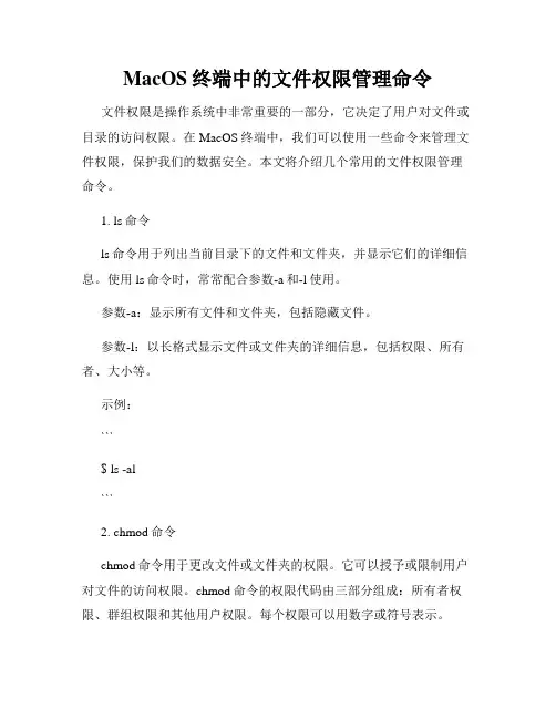 MacOS终端中的文件权限管理命令
