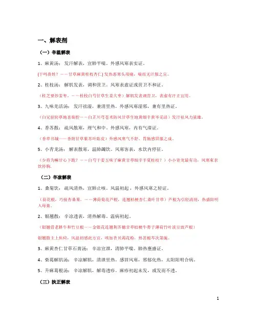 方剂学 笔记(含歌诀)剖析