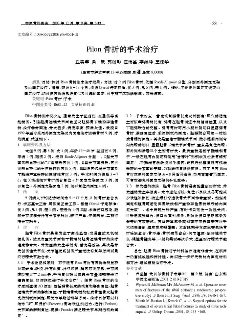 Pilon 骨折的手术治疗