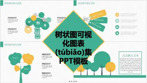 最新树状图可视化图表集演示PPT模板精品课件