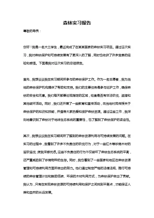 森林实习报告