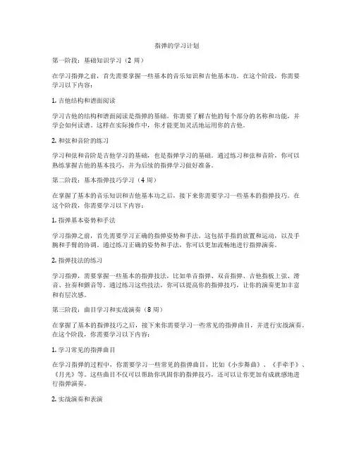 指弹的学习计划