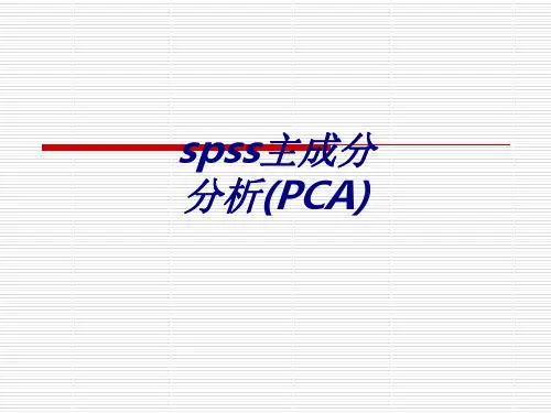 spss主成分分析PCA专题培训课件