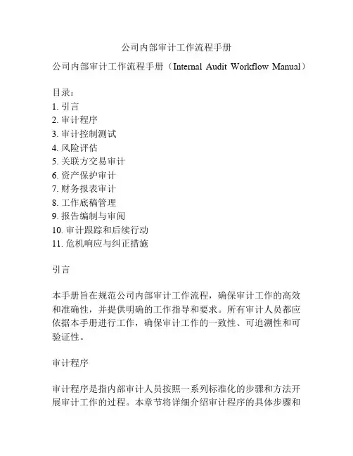 公司内部审计工作流程手册