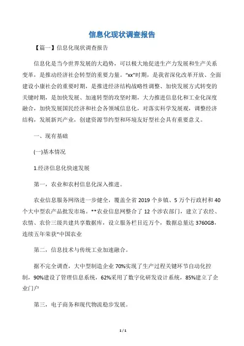 信息化现状调查报告