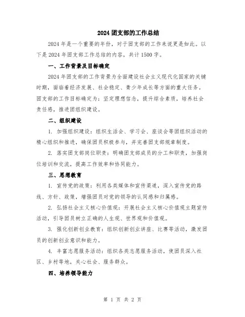 2024团支部的工作总结
