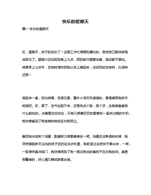 作文《快乐的星期天》