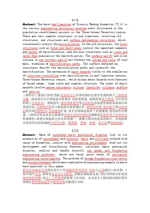 专业英语翻译(岩土系适用)