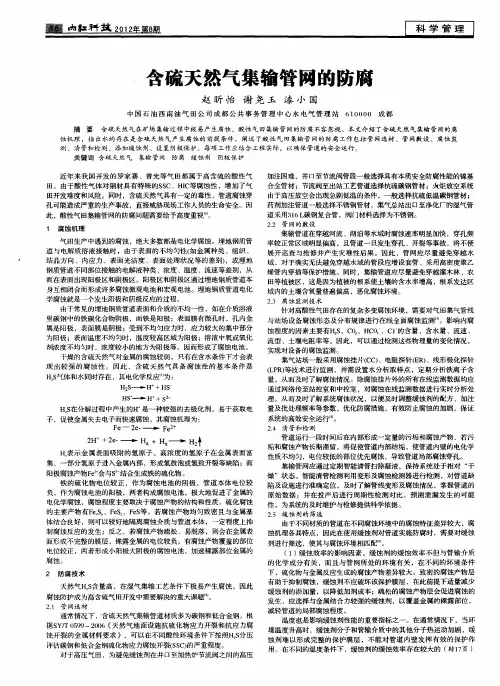 含硫天然气集输管网的防腐