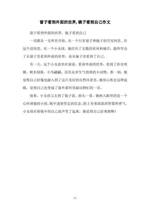 窗子看到外面的世界,镜子看到自己作文