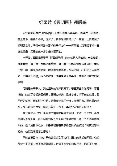 纪录片《圆明园》观后感