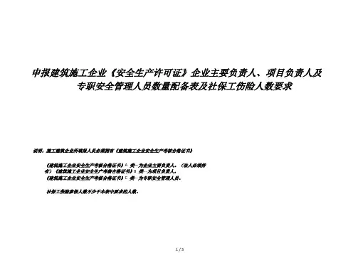 建筑业企业资质ABC三类人员数量配备表