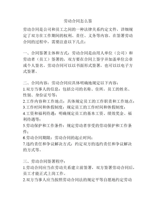 劳动合同怎么签