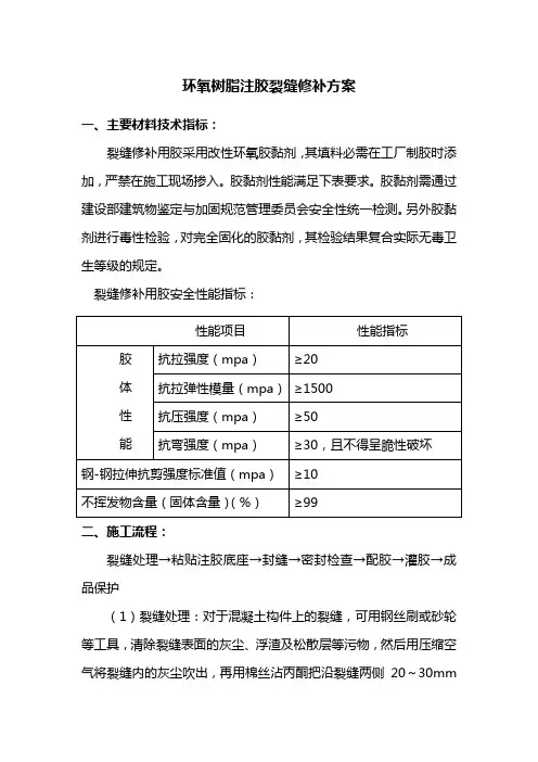 环氧树脂注胶裂缝修补方案