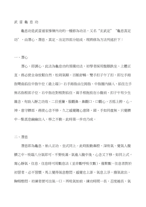 武 当 龟 息 功