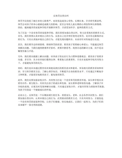 反体罚自查自纠