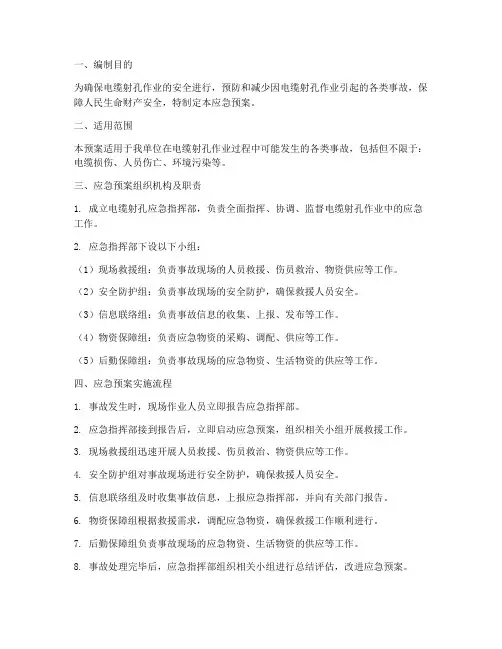 电缆射孔应急预案