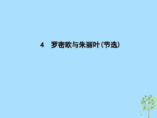 高二语文鲁人版必修5课件：第二单元爱的生命的乐章4《罗密欧与朱丽叶》(节选)