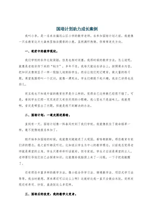 国培计划助力成长案例