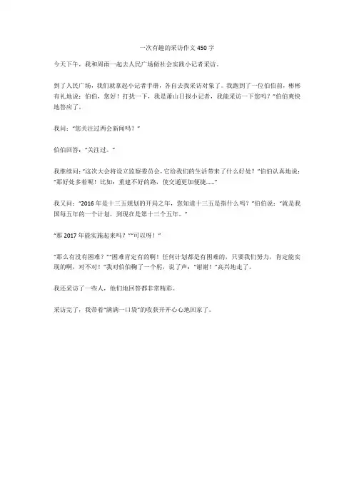 一次有趣的采访作文450字