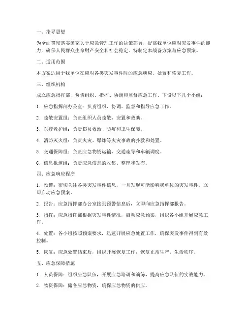 战备方案_应急预案