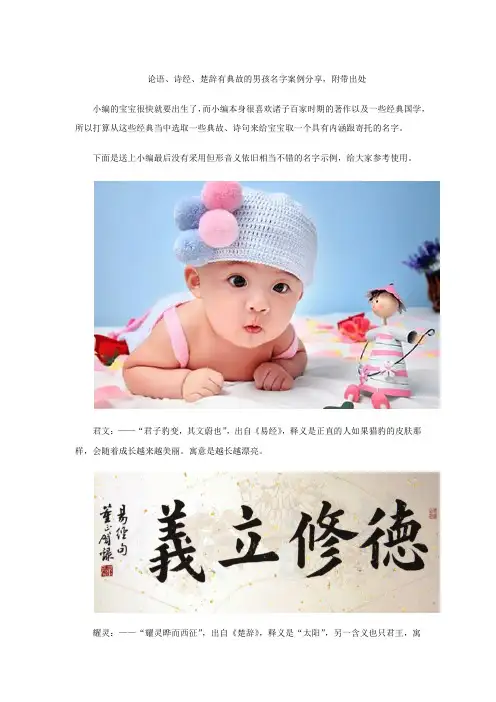 论语、诗经、楚辞有典故的男孩名字案例分享,附带出处