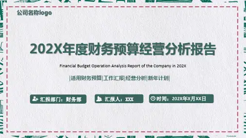 公司财务预算经营分析报告PPT专题讲座