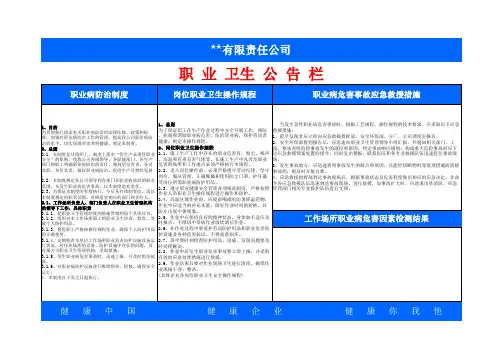 职业卫生公告栏模板