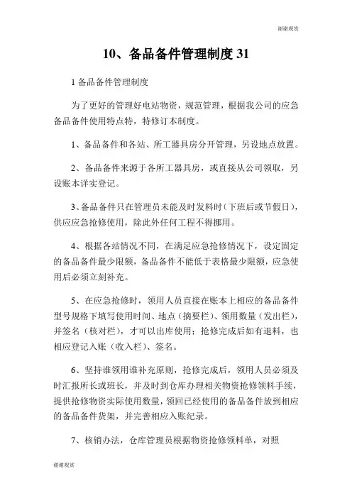 备品备件管理制度.doc