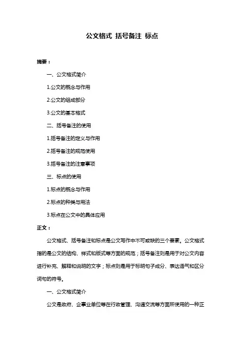公文格式 括号备注 标点