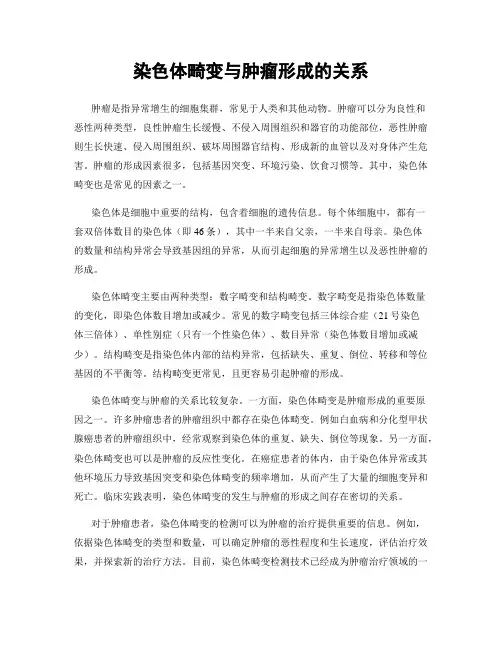 染色体畸变与肿瘤形成的关系