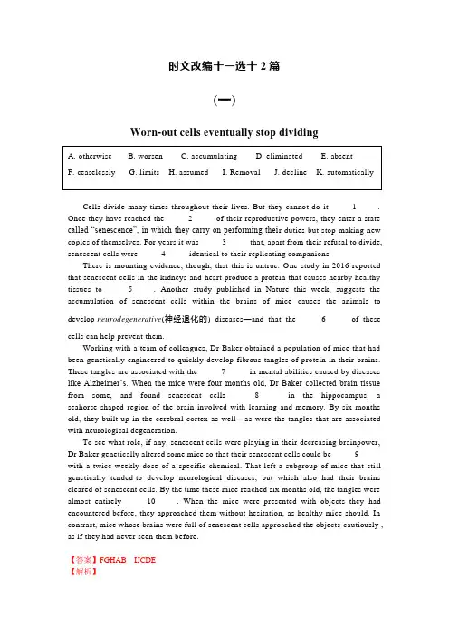 外文改编十一选十+专项训练2 高三英语一轮复习+