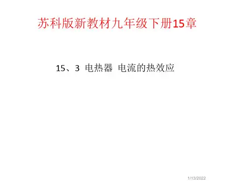 电热器电流的热效应 -苏科版新教材九年级上册物理