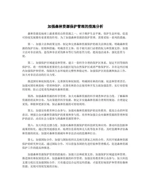 加强森林资源保护管理的措施分析