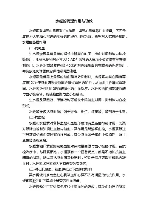 水蛭的药理作用与功效