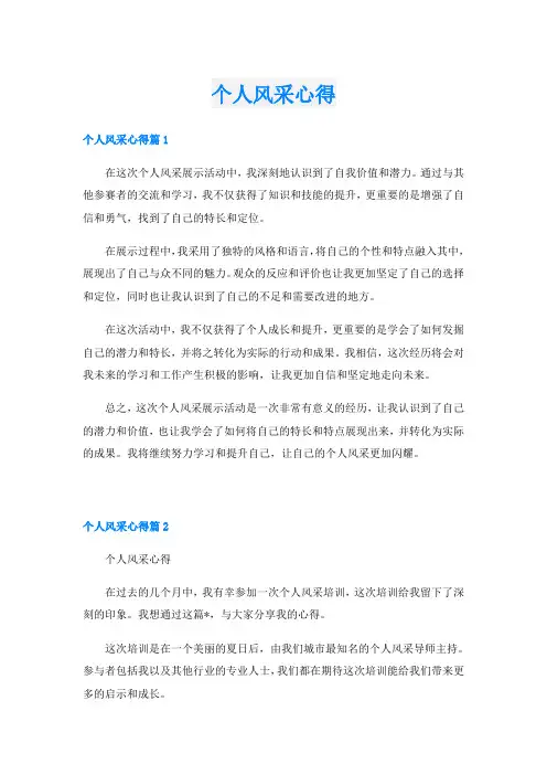 个人风采心得