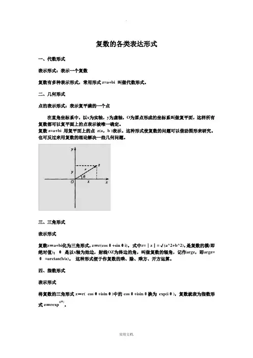 复数的各类表达形式