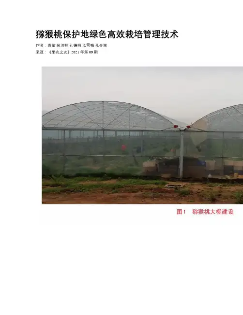 猕猴桃保护地绿色高效栽培管理技术
