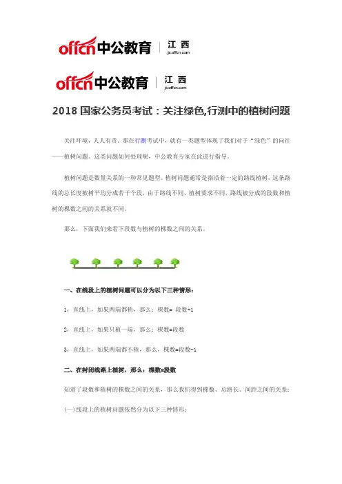 2018国家公务员考试：关注绿色,行测中的植树问题