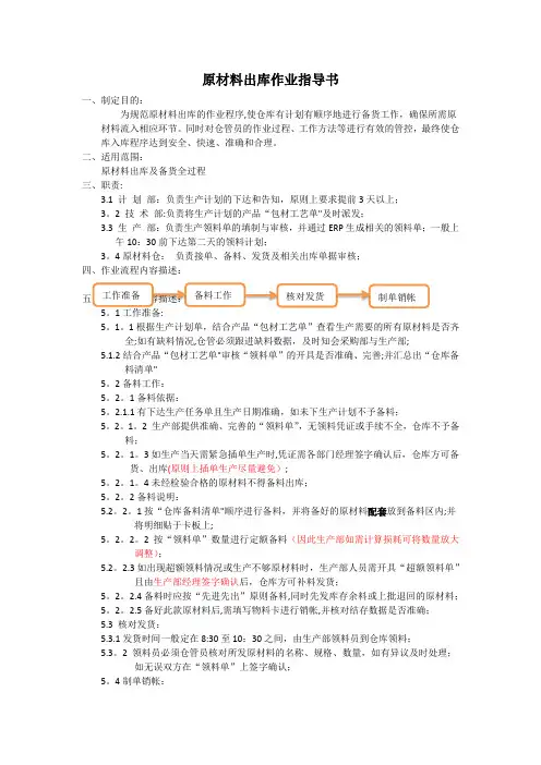 原材料出库作业指导书