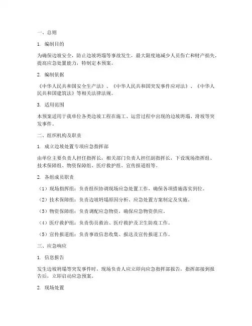 边坡处置专项应急预案范本