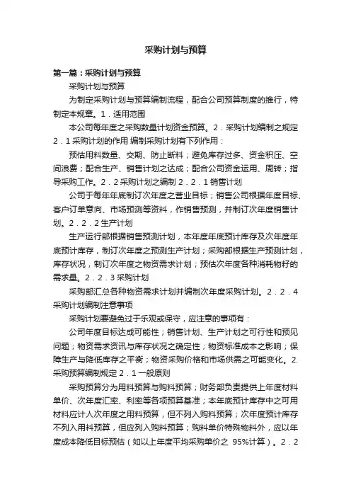 采购计划与预算