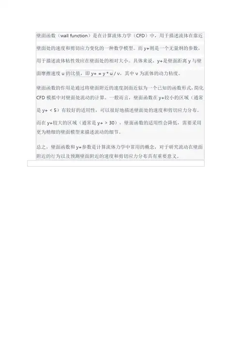 壁面函数wall y+