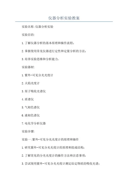 仪器分析实验教案